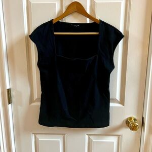 Ann Taylor Black Square Neck Top